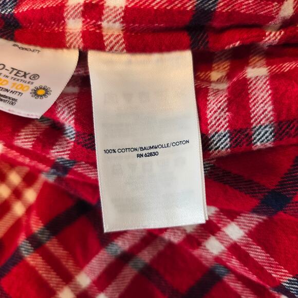 Lands End Tunic Top Women's 2X Red Plaid Flannel Pockets Winter Wardrobe Casual - Picture 6 of 10